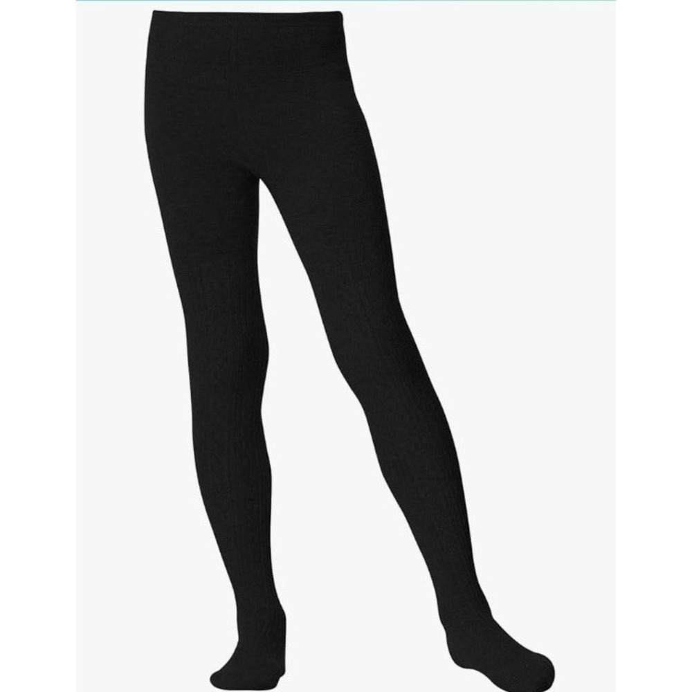 Century Star Knit Tights Kids 4-5T Black NWT Winter Warm Ribbed Footed Leggings
